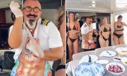 Lüks teknede skandal görüntüler: Tekne kaptanı turistlerle şov yaptı