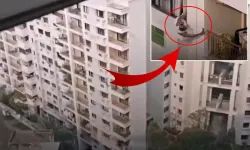 Metrelerce yükseklikte komşusunu gözetlerken yakalandı