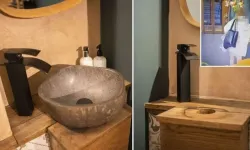 Restoran tuvaletine giren kadın lavaboyu çaldı