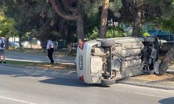İstanbul’da direksiyon hakimiyetini kaybetti ağaçlara çarptı, yan yattı
