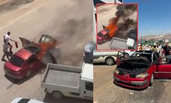 Kahramanmaraş'ta Seyir Halindeki Otomobil Bir Anda Alev Aldı!