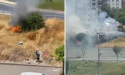 Otluk Alanı Yakıp Arkasına Bile Bakmadan Kaçtı