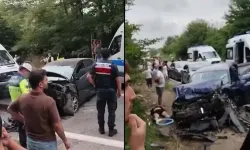 Korkutan kaza: 2 otomobil çarpıştı, 6 yaralı