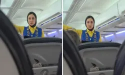 Hostes görüntülenmek istemedi, yolcular çekmeye devam etti