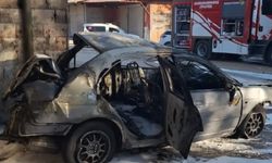 Kahramanmaraş Dulkadiroğlunda çıkan araç yangını korkuttu