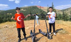 Kahramanmaraş’ta 13 yaşındaki iki arkadaş scooterlarıyla Ahır Dağı’na çıktı