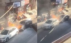 Kahramanmaraş’ta hareket halindeki otomobilde yangın çıktı