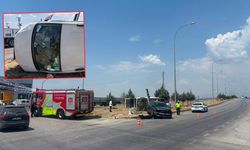 Kahramanmaraş'ta korkutan kaza araç devrildi!