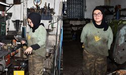 Kahramanmaraş'ta okuyan Nursena sanayinin kadın tornacısı