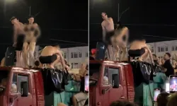 Kamyon kasasını havuza çevirip sokaklarda gezdiler