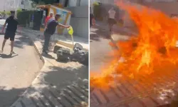 Ses Sistemini Belediye Önünde Benzin Döküp Yaktı