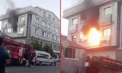 Yangın sırasında dairede korkutan patlama: O anlar kamerada