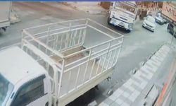 Bağcılar'da su tankeri yokuşta geri geri kaydı! Kaza kamerada