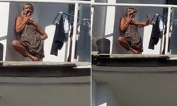 Bombaların hedefindeki binada şaşırtan an: Genç kadın sakinliğini korudu