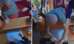 Kadın esnaf çocuklarının gözü önünde darbedildi
