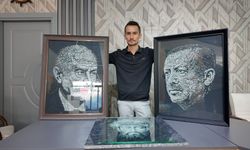 Kahramanmaraşlı Darıcı, Atatürk, Erdoğan, Bahçeli ve Sedat Peker’in Portrelerini Cama İşledi