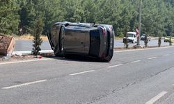 Kahramanmaraş’ta kontrolden çıkan araç takla attı