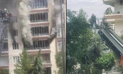 Korkutan yangın: Mahsur kalan çocuklar itfaiye merdiveni ile kurtarıldı