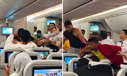 Londra uçuşunda yolcular birbirine girdi