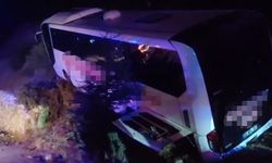 Manisa’da gece yarısı otobüs kazası! 18 kişi yaralandı