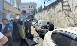 Samsun İlkadım’da kamyonet bariyerleri aştı! Otomobilin üzerine düştü