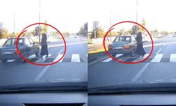 Sivas’ta yaya geçidinde faciadan dönüldü! Otomobil teğet geçti
