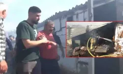 Ahırda çıkan yangında hayvanları öldü; besici ve eşi hastaneye kaldırıldı