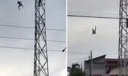 Kimse İkna Edemedi! Elektrik Direğinden Kendini Boşluğa Bıraktı