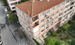Kolonları patladığı için mühürlenen bina havadan görüntülendi