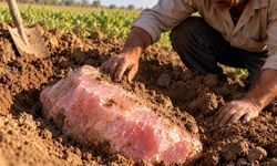 Tarlasında bulduğu pembe taşın altından 3 bin yıllık tarih çıktı