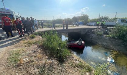 Araç sulama kanalına düştü, 3 kişi yaralandı  