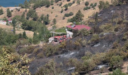 Kahramanmaraş’ta yanan 15 hektar alan dron ile görüntülendi