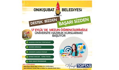 Onikişubat Belediyesi'nden Üniversite Adaylarına Büyük Destek