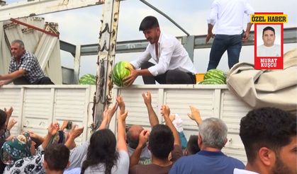 Kahramanmaraş'ta Üretici 25 Ton Karpuzu Bedava Dağıttı