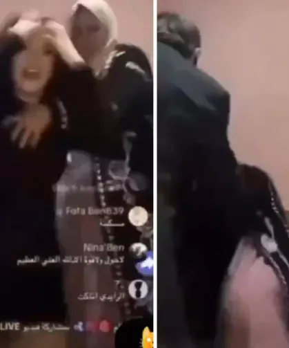 Anne ve Baba Kızlarını Kameralar Önünde Darp Etti