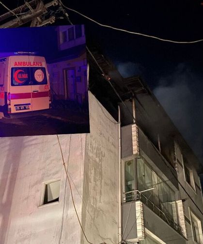 Çatı katında çıkan yangına müdahale eden ev sahibi hastaneye kaldırıldı