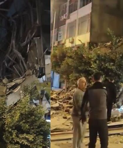Hatay’da yıkım sırasında hasarlı bina aniden çöktü