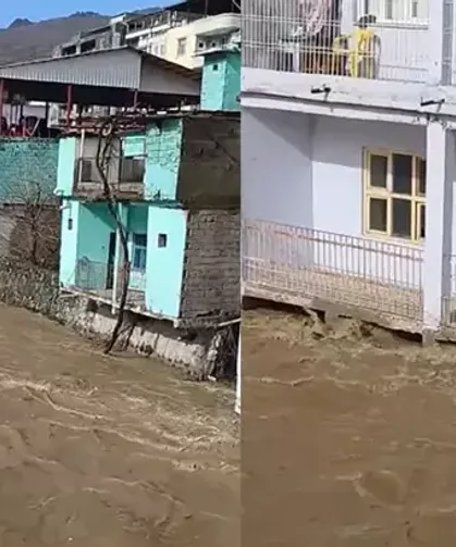 Siirt’te Bitlis Çayı Taştı, Su Evlerin Balkonlarına Ulaştı