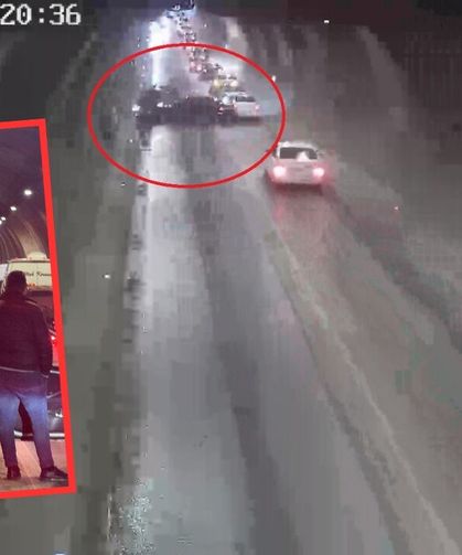 Tünelde korkutan görüntü: Otomobiller kafa kafaya çarpıştı