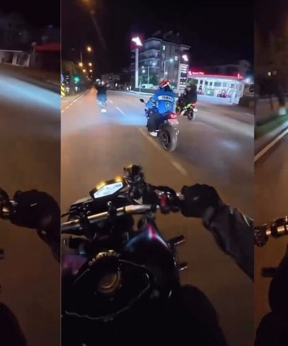 Alanya çevre yolunda tek teker kazası! Kask kamerasına saniye saniye yansıdı