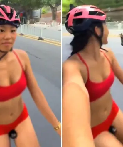 Bikiniyle Trafiğe Çıkan Bisikletli 5 Kazaya Sebep Oldu