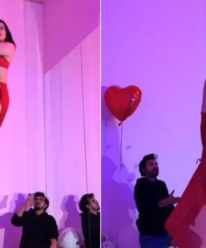 Kadın, direk dansı yaparken eşi tarafından kayda alındı