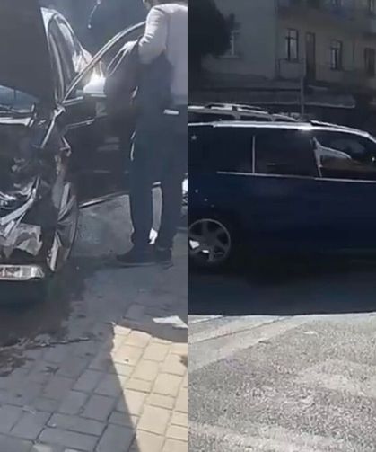 Manavgat’ta Kavşakta İki Otomobil Çarpıştı