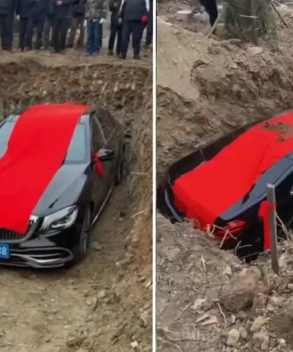 20 Milyon TL’lik Mercedes Mezara Gömüldü
