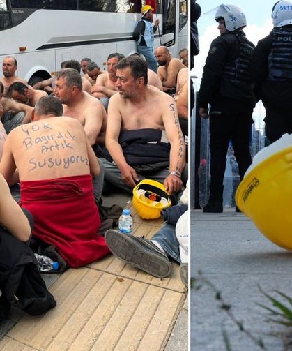 Açlık grevi yapan 110 madenci gözaltına alındı