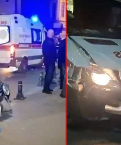Ambulans ile çarpışan motosikletin sürücüsü hayatını kaybetti; Kaza anı kamerada