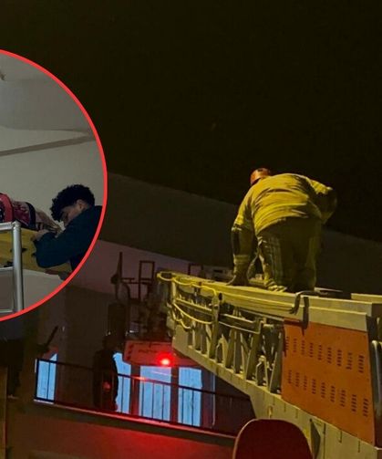 Bursa İznik'te balkondan eve giren itfaiye ekipleri bacağı kırılan yaşlı kadını kurtardı