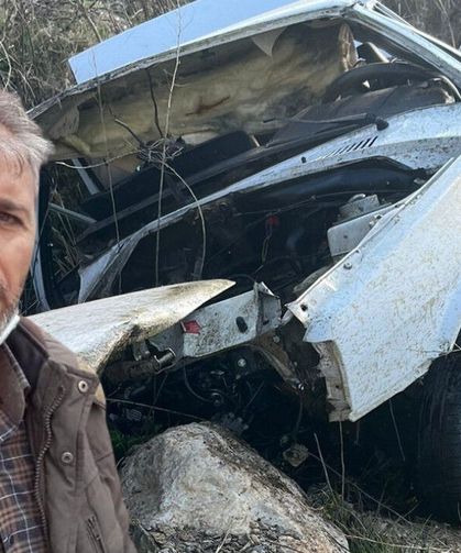 Konya'da otomobil şarampole uçtu 1 ölü 1 yaralı