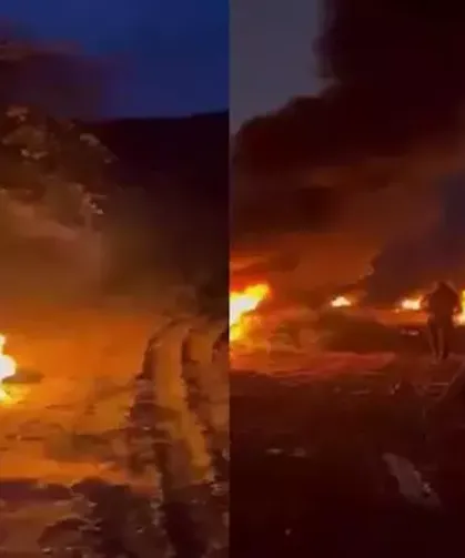 Meyveleri zirai don vurmasın diye ateş yakıp nöbet tutuyorlar