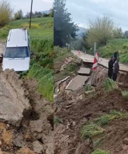 Osmaniye Kadirli’de yoğun yağış yolları çökertti!